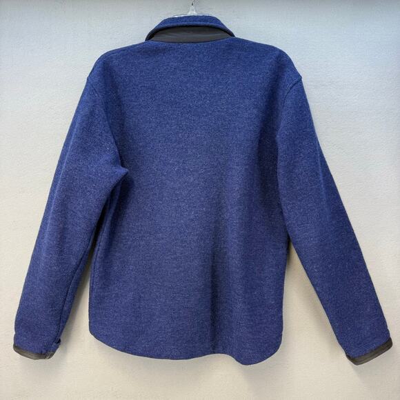 Ibex Jacket Men's M Blue Black 100% Wool Jacket Full Zip Made in USA EUC - Picture 2 of 13